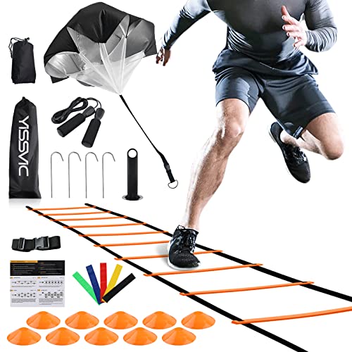 YISSVIC 20 ft Agility Ladder with 12 Adjustable Rungs - Speed & Agility Training