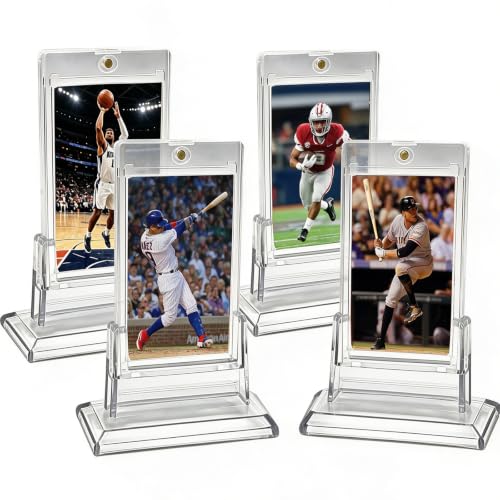 4PCS Magnetic Trading Card Holders with Acrylic Stands