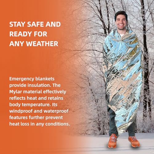 Emergency Mylar Blankets - 6 Pack Survival Space Blankets