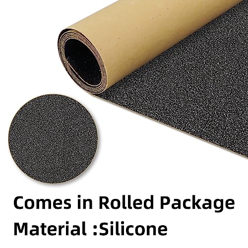 Skateboard Grip Tape 33x9" - Non-Slip Silicone-Carbide Black