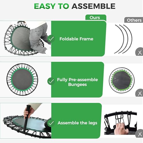 40" Rebounder Trampoline for Adults - Green, 450 LBS Capacity