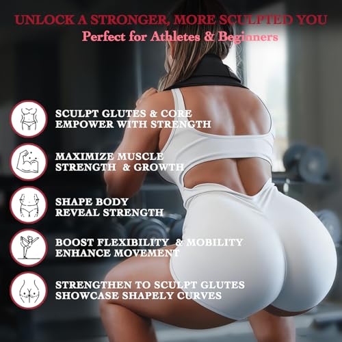 Adjustable Hip Thrust Belt - Anti-Slip Booty Belt for Glutes - Black