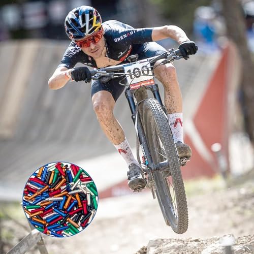 100PCS Bicycle Cable End Caps - Colorful Bike Cable Tips