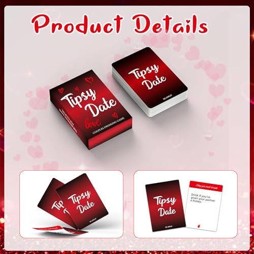 Tipsy Date Drinking Game for Couples - 50 Fun Challenges & Questions