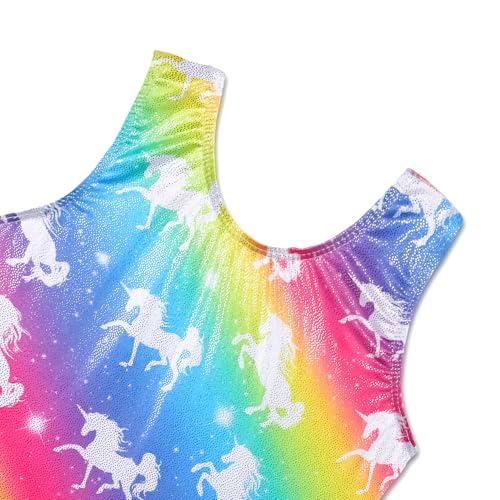 Gymnastics Leotard for Girls - Rainbow Horse, 3-4T
