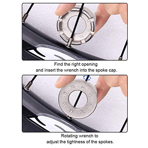 Durable Steel 8-in-1 Bicycle Spoke Wrench for Rim Truing