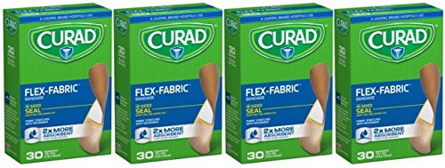 Flex-Fabric Adhesive Bandages, 3/4" x 3", 30 Count - Pack of 4