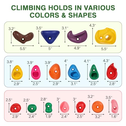 32PCS Kids Climbing Holds Set with Hardware - Indoor & Outdoor Playset Accessories