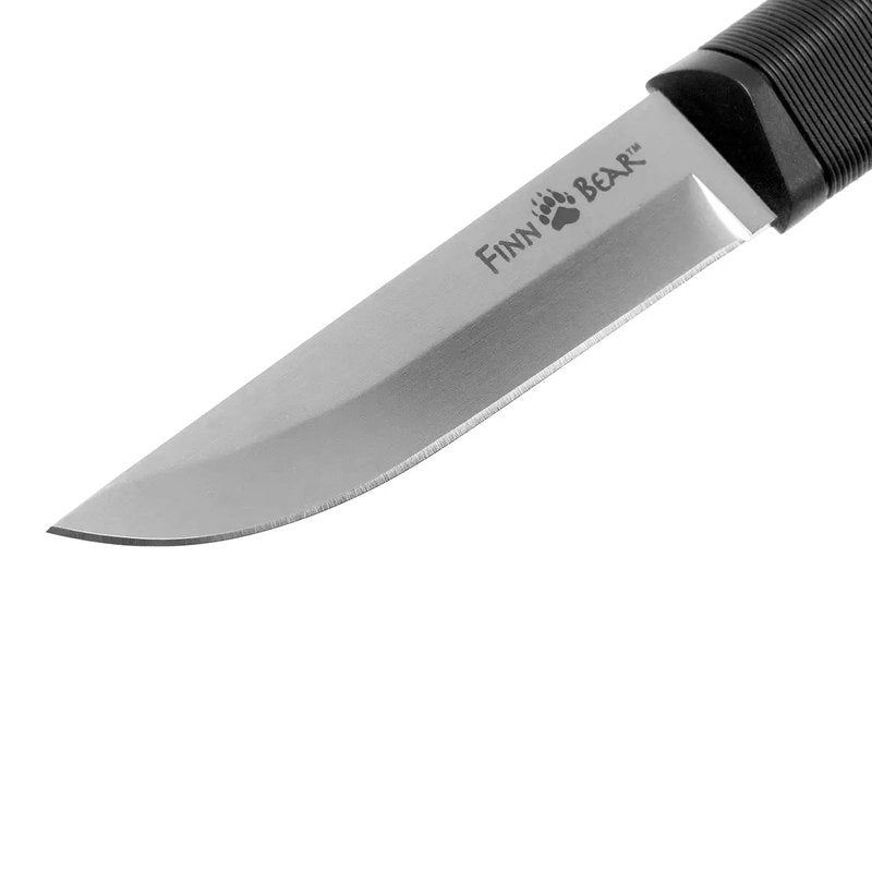 Cold Steel Finn Bear 4" Durable Compact German 4116 Stainless Steel Fixed Blade Straight Back Outdoor Game Hunting Utility Knife, 4-1/2" Textured Handle, Secure-Ex Sheath