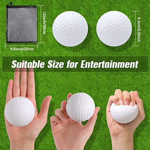 Libima 20-Pack Foam Stress Golf Balls 2.48 Inch White + Drawstring Bag - 6.3 cm