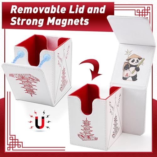 Venssu Chinese Takeout MTG Commander Deck Box - Fits TCG Cards, White & Bright Red