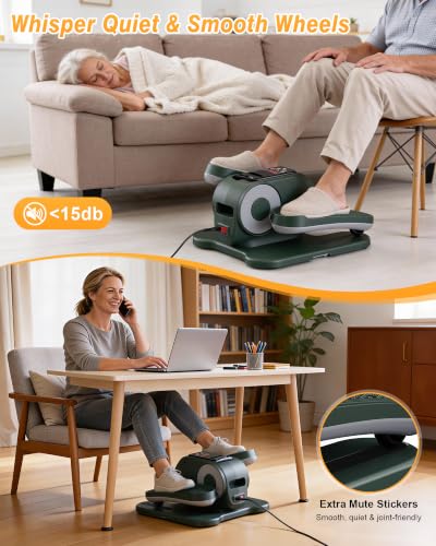Under Desk Elliptical Exerciser for Seniors - Green Variant