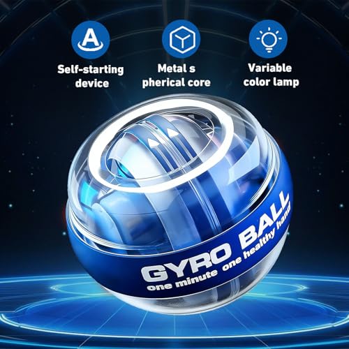 Gyro Ball Wrist Trainer with Colorful Lighting - Blue