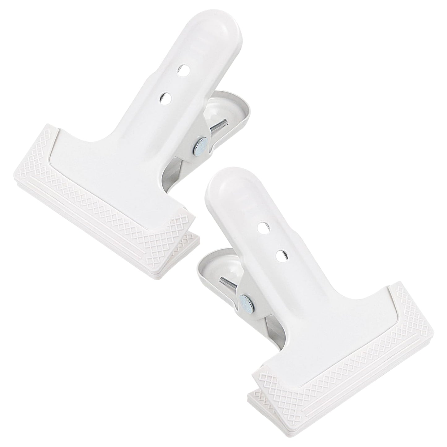 2 Pack 4-1/4" Heavy Duty Spring Clamps Clips, White Metal Rubber Hinge Clip File Clamps for Photography Background Stands, Home Improvement Projects (2.17" Opening)
