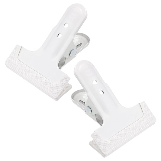 2 Pack 4-1/4" Heavy Duty Spring Clamps Clips, White Metal Rubber Hinge Clip File Clamps for Photography Background Stands, Home Improvement Projects (2.17" Opening)