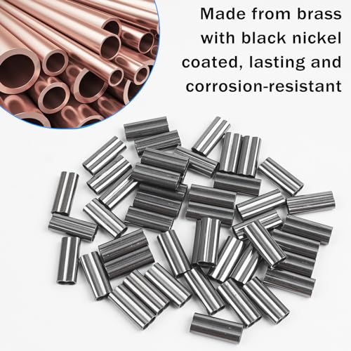 100pcs Double Barrel Fishing Crimp Sleeves - Inner Dia 1.0mm