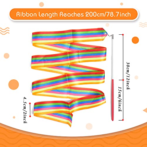 Rhythmic Gymnastics Ribbons - 2 Colorful Streamers for Dance
