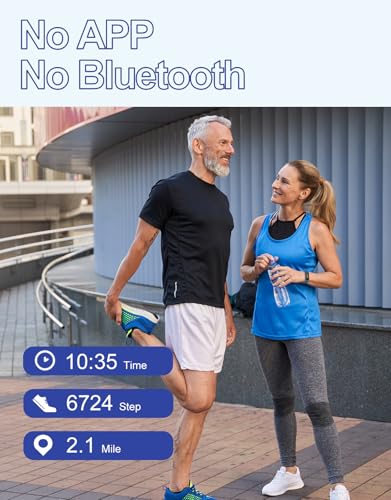 Pedometer Watch - Simple Fitness Tracker, No Bluetooth, Blue