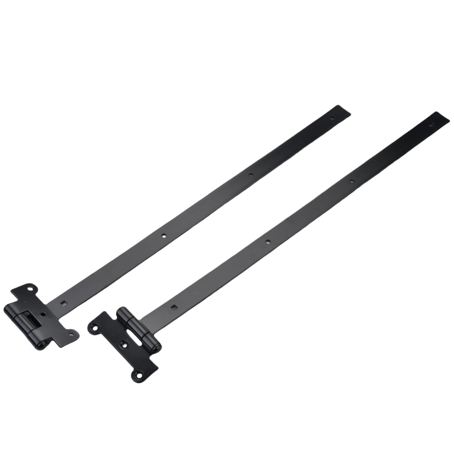 PAGOTORTAUS 24 inch Black Heavy Duty Gate Hinges,4mm Thick Iron Barns Door Hinges with 40 Mounting Screws,T-Shaped Heavy Duty Hinges fits for Sheds Barns Garden gate Garage Door (4pcs) ﻿
