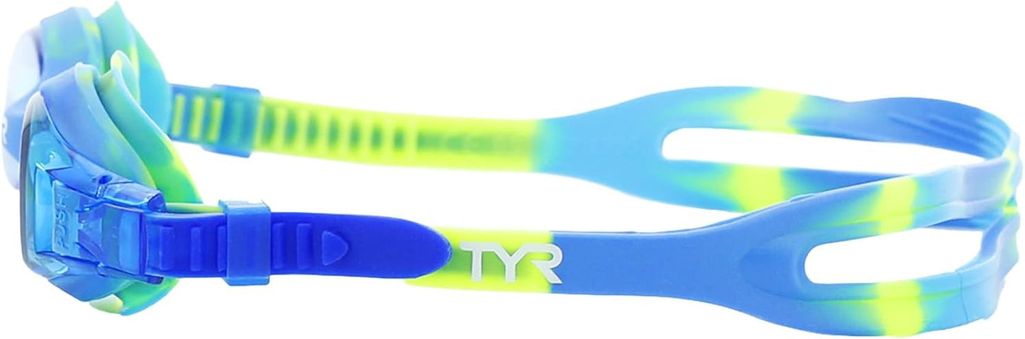 TYR Swimple Kids' Swim Goggles - Fun Tie-Dye Design for Comfortable Swimming