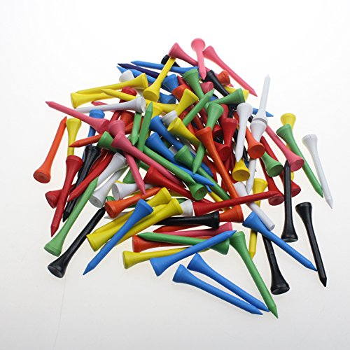 Deluxe Wood Golf Tees - 2 1/8" Length, 100pcs, Mixed Color