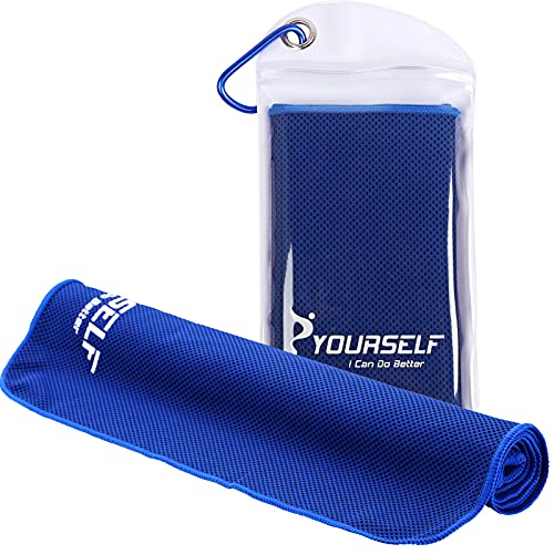 Instant Cooling Towel 40x12 - Breathable Microfiber Neck Wrap - Dark Blue