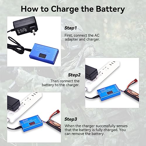 Smart Balance Charger for Lipo Li-Ion Batteries - 11.1V, 7.4V, 14.8V