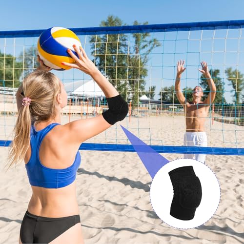 Elbow Pads - Breathable Arm Brace Support for Volleyball & Basketball - Black