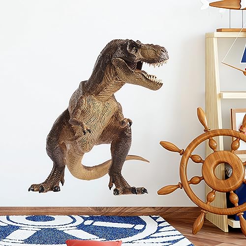 Fierce Tyrannosaurus Rex Dinosaurs Wall Stickers, sacinora Wild Animal Wall Decals Removable Vinyl Peel and Stick for Kids Boy Nursery Living Room Bedroom Children's Room Playroom Art Decorations