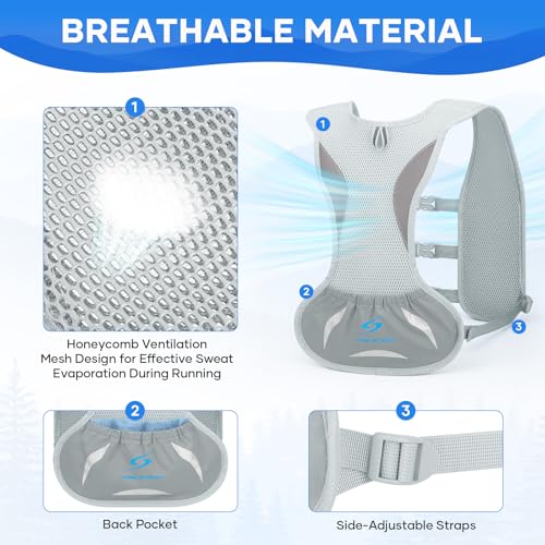 Lightweight Hydration Pack with 500ml Soft Flask - Gray