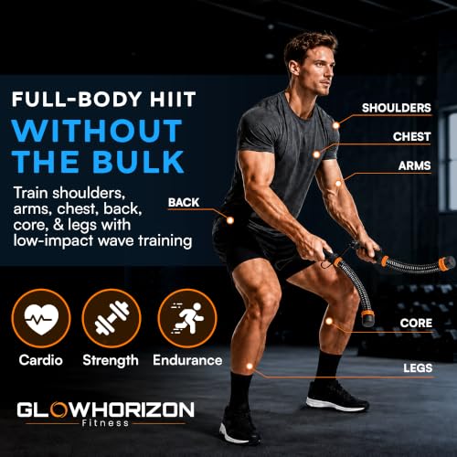 GlowHorizon Cordless Weighted Battle Ropes for Home Gym, Portable Resistance Workout Equipment