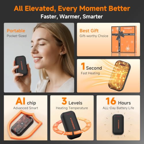 Hand Warmers Rechargeable, Electric Warmer Reusable, Slim Pocket