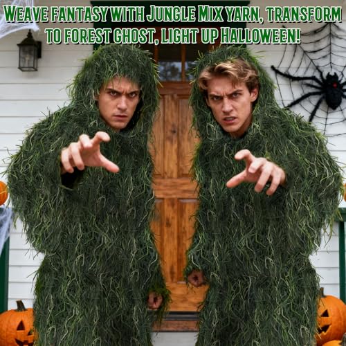 Ghillie Suit Yarn - Woodland Camo Yarn 18 Inch, 1/2 lb Bundle