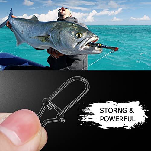 High Strength Duo Lock Snap Swivel Fishing Snaps - 40lb, 100pcs
