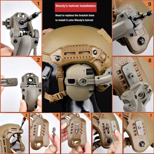 Okyass Tan ARC Rail Adapter for Tactical Helmets, Compatible with Walker's Razor & Digital Earmuffs