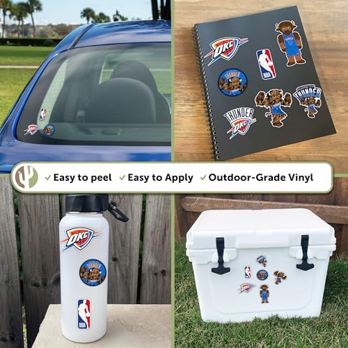 Oklahoma City Thunder Desert Cactus Vinyl Sticker Sheet - Officially Licensed Decals