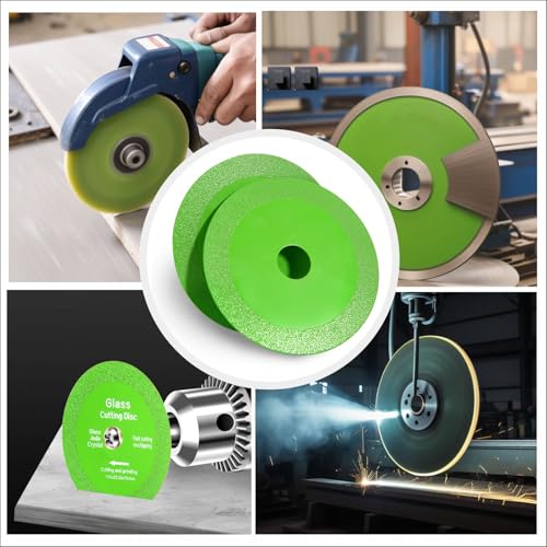 3 Pack 4-1/2 Inch Diamond Glass Cutting Disc for Angle Grinder, 7/8" Arbor Ultra-Thin Precision Blade - Cut Glass, Tile, Crystal, and Ceramic for Bottles
