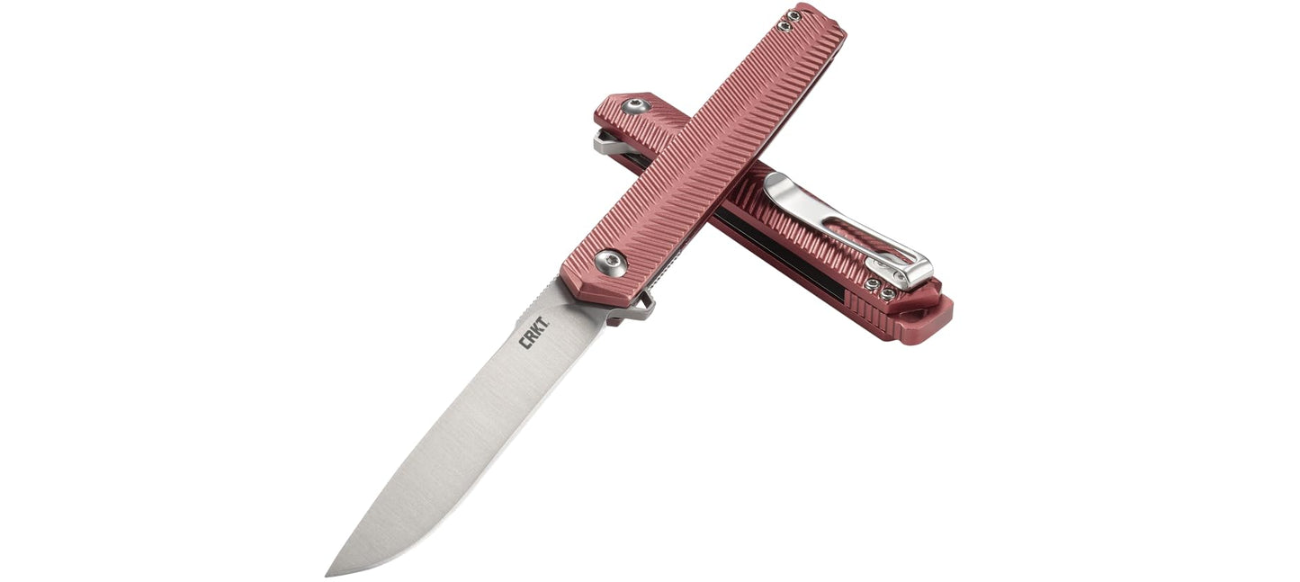 CRKT Stylus Everyday Carry EDC Pocket Folding Knife with Liner Lock: 12C27 Plain Edge Blade, Aluminum Handle, Pocket Clip, K820BXP