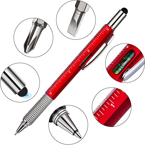 6-in-1 Multitool Pen Set - 4 Colors: Red, Green, Blue, Gray