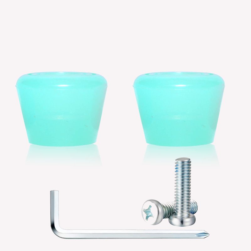 VNAKER PU Rubber Roller Skate Toe Stoppers 1 Pair with Screws Jelly Blue