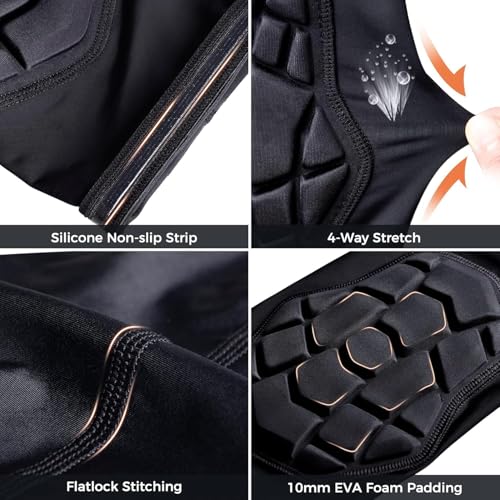 COOLOMG Youth & Adult Black Medium Basketball Volleyball Wrestling Knee Pads