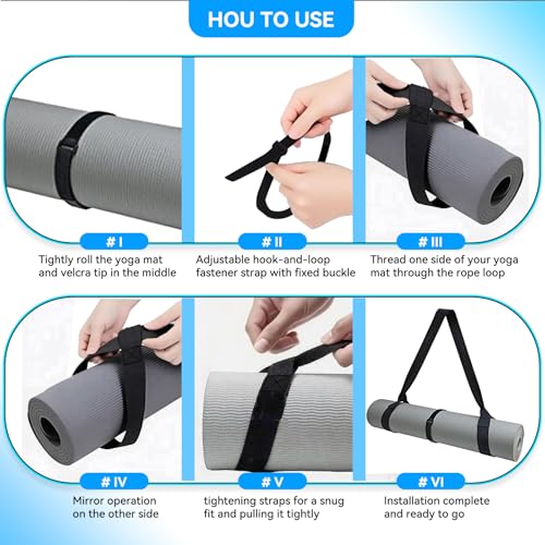 Adjustable Yoga Mat Carrier Strap - Thick Non-Slip Yoga Mat Holder
