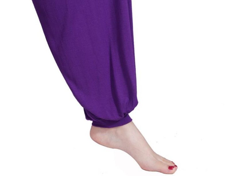 Super Soft Woman Modal Harem Pants Elastic Yoga Pants Dance Pants Sport Pants (Size M, Purple)