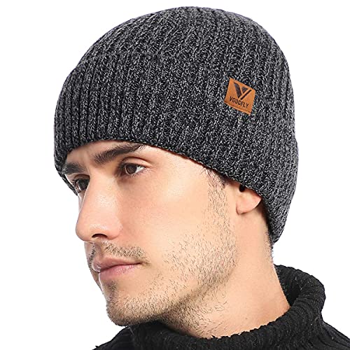 Warm Slouchy Knit Beanie Hat for Men & Women - Dark Grey