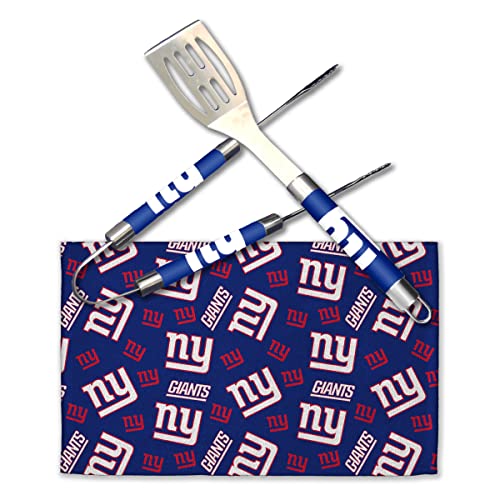 New York Giants 3-Piece BBQ Grill Set - Spatula, Tongs, Towel