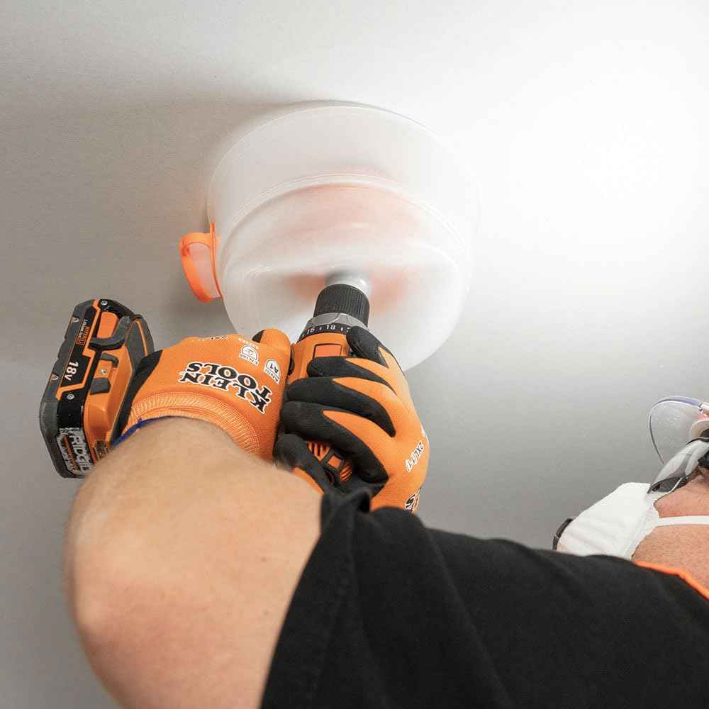 Klein Tools 31101 Collapsible Hole Saw Dust Bowl, Ideal for Overhead Can and Recessed Lighting, Fits Hole Saws up to 6-3/8-Inch, Arbors up to 1/2-Inch