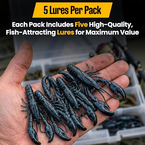 Soft Plastic Craw Bait for Bass Fishing - 3" Candy Grass