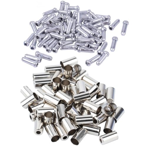 Aluminum Alloy Bicycle Cable End Caps - 100pcs Set for Brake & Gear Cables