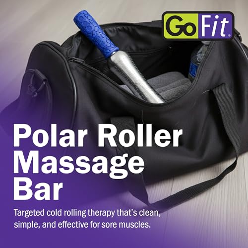 GoFit Polar Roller Cold Compression Therapy Massage Bar - 1 Pack, Blue, 9.8 x 4.8 x 2.8 Inches