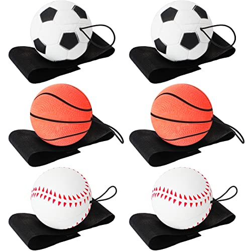 Wrist Return Balls - 6 Pcs 2.48 Inch Rebound Sports Balls Set